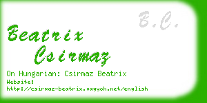 beatrix csirmaz business card